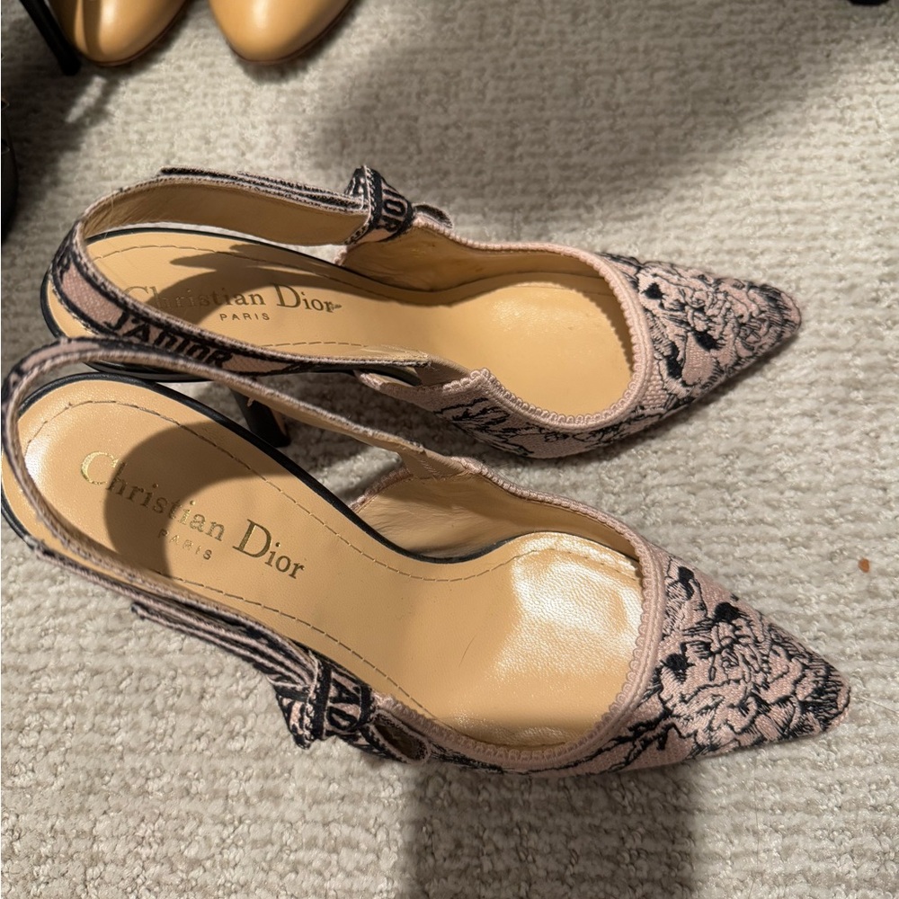 Christian Dior Women's J'Adior Slingback Embroidered Fabric Pumps